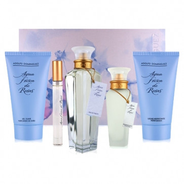 Adolfo Domínguez Lote AGUA FRESCA DE ROSAS Eau de toilette Vaporizador 120 ml + Gel 150 ml + Loción corporal 150 ml + Desodorante 60 ml