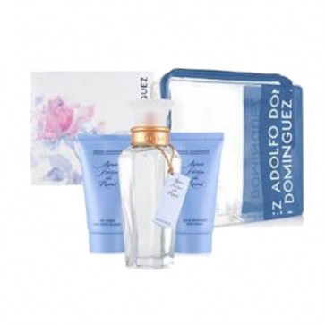 Adolfo Domínguez Lote de viaje AGUA FRESCA DE ROSAS Eau de toilette Vaporizador 60 ml + Gel 50 ml + Loción corporal 50 ml + Neceser