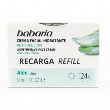 Babaria Aloe Crema facial hidratante Antipolución [Recarga] 50 ml