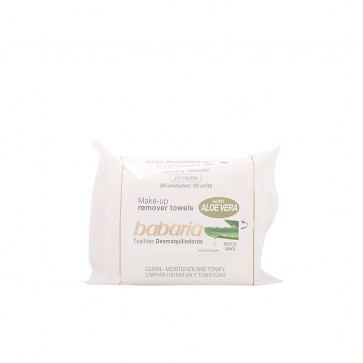 Babaria Aloe Make-Up Remover Towels 20 ud