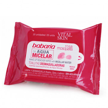 Babaria Rosa Mosqueta Toallitas Desmaquillantes de Agua Micelar 20 ud