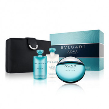 Bvlgari Lote AQVA POUR HOMME Eau de toilette Vaporizador 50 ml + Gel de ducha 75 ml + Aftershave Bálsamo 75 ml