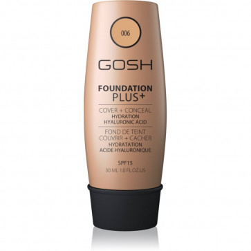 Gosh Foundation Plus+ Cover & Conceal SPF15 - 006 Honey 30 ml