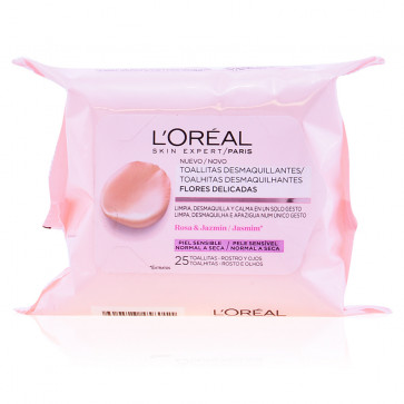 L'Oréal Flores Delicadas Toallitas desmaquillantes Piel sensible 25 ud