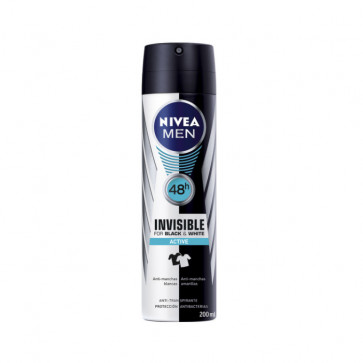 Nivea MEN INVISIBLE FOR BLACK AND WHITE ACTIVE Desodorante spray 200 ml