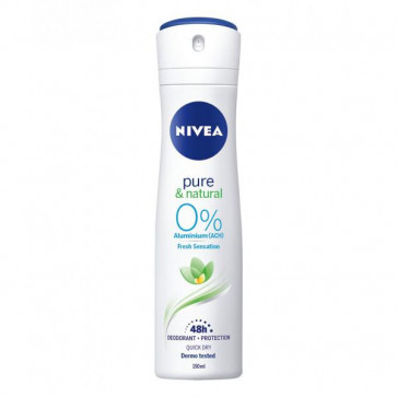 Nivea PURE & NATURAL 0% ALUMINUM Desodorante spray 150 ml