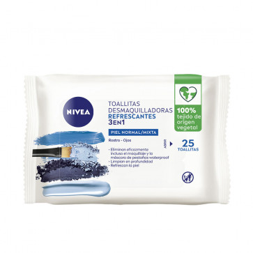 Nivea Toallitas Desmaquilladoras Refrescantes 3 en 1 25 ud