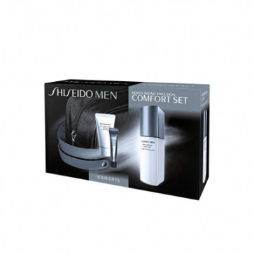 Shiseido Lote MEN Moisturizing Fluido Hidratante 100 ml + Espuma limpiadora 30 ml + Contorno de ojos 5 ml + Neceser