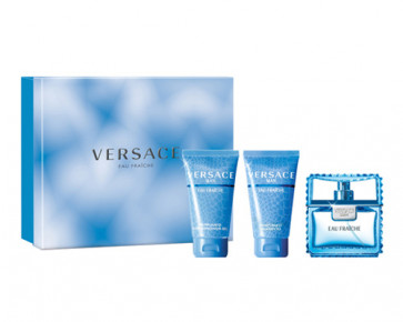 Versace Lote MAN EAU FRAICHE Eau de toilette Vaporizador 50 ml + Gel 50 ml + after shave 50 ml