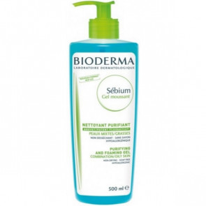 Bioderma Sebium Gel Moussant Nettoyant Purifiant Peaux mixtes et grasses Gel douche 500 ml